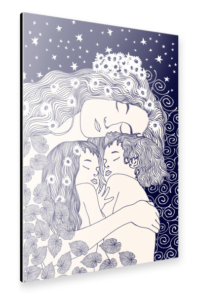 Alu-Dibond "Mutter und Kinder" 30x20 cm artboxONE