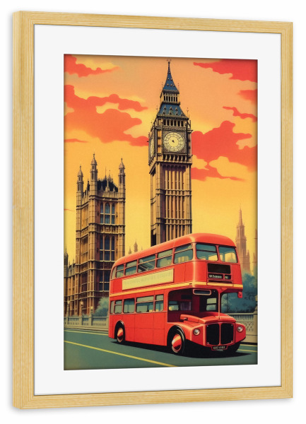 Poster mit Rahmen kiefer "Londoner Parlament" artboxONE - Städte / London,Reise,Automobile