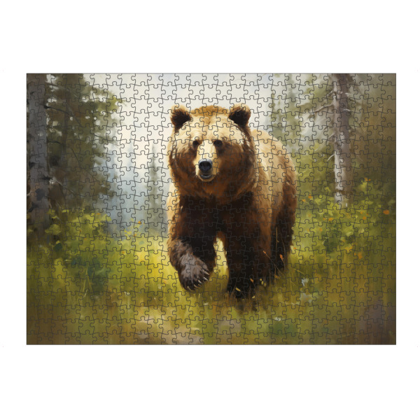 artboxONE Puzzle "Bemalter Braunbär" artboxONE - Natur,Tiere - Tier,Kunst,Bär,Braun,Leinwand,Impressionistisch,Natur,öl,Gemälde,Wild,Tierwelt