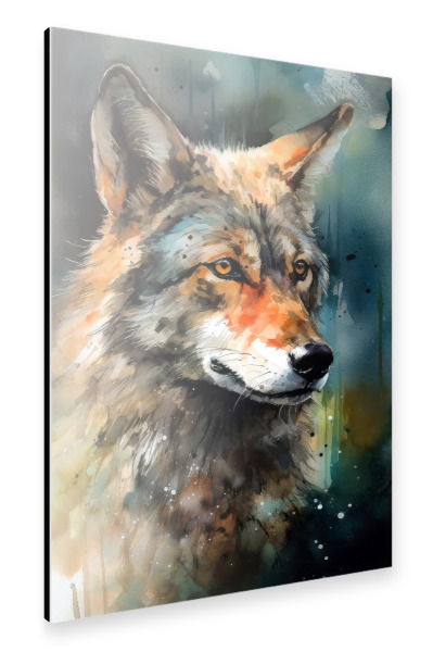 Alu-Dibond "Wolf Tierkunst D" 30x20 cm artboxONE