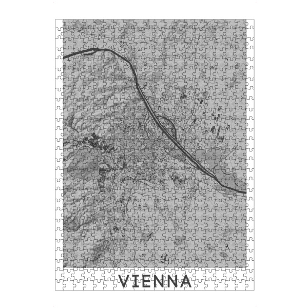artboxONE Puzzle "Wien Bleistift Karte" artboxONE - Schwarzweiß,Städte / Wien,Kartografie