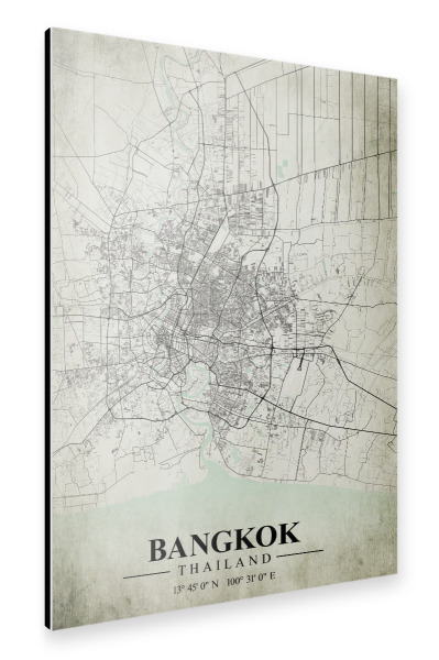 Alu-Dibond "Bangkok Vintage CityMap" 30x20 cm artboxONE