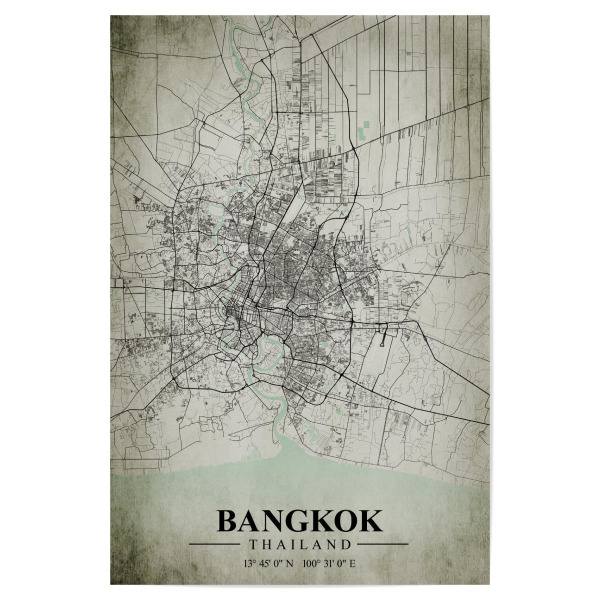 Poster 30x20 cm "Bangkok Vintage CityMap" artboxONE - Städte / Weitere,Kartografie