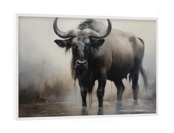 Poster mit weißem Rahmen "Bemalter Gnus" artboxONE - Natur,Tiere