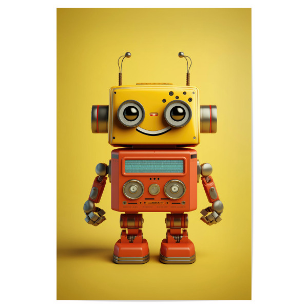 Poster "Niedlicher lächelnder Roboter" artboxONE - Lustig