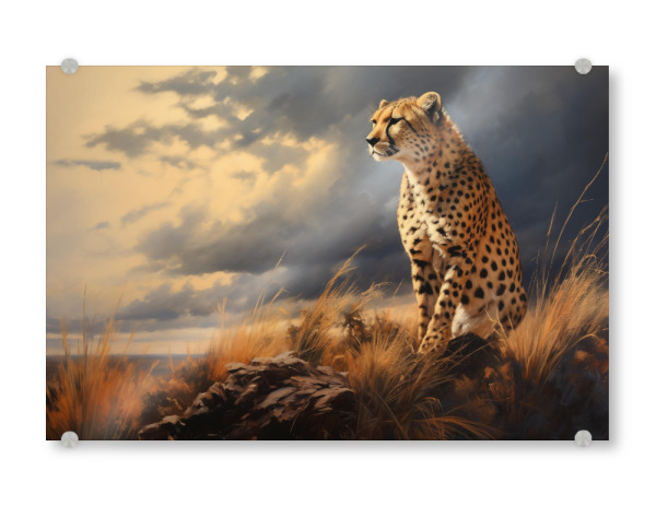 Acrylglasbild "Geparden beobachten" artboxONE - Natur,Tiere