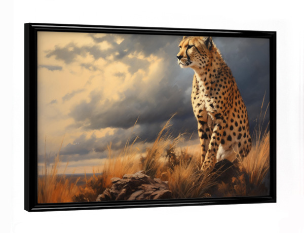 Poster mit schwarzem Rahmen "Geparden beobachten" artboxONE - Natur,Tiere