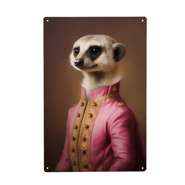 Holzbild "Gemälde pink Erdmännchen" artboxONE - Tiere,Abstrakt,Lustig
