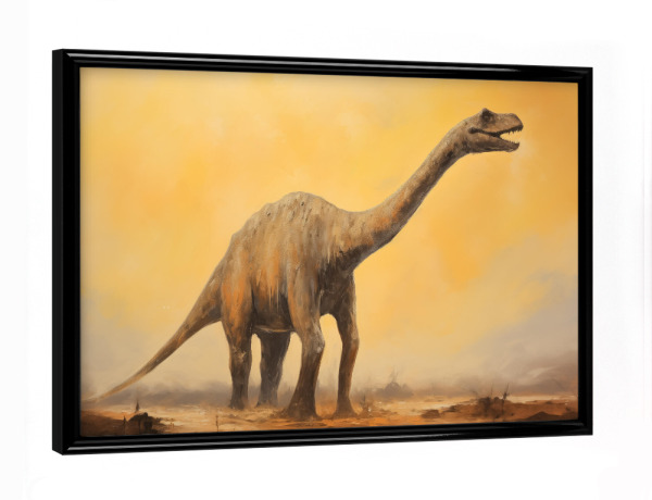 Poster mit schwarzem Rahmen "Diplodocus" artboxONE - Natur,Tiere - Kunst,Groß,Leinwand,Dino,Dinosaurier,Diplodocus,öl,Farbe,Gemälde,Rex