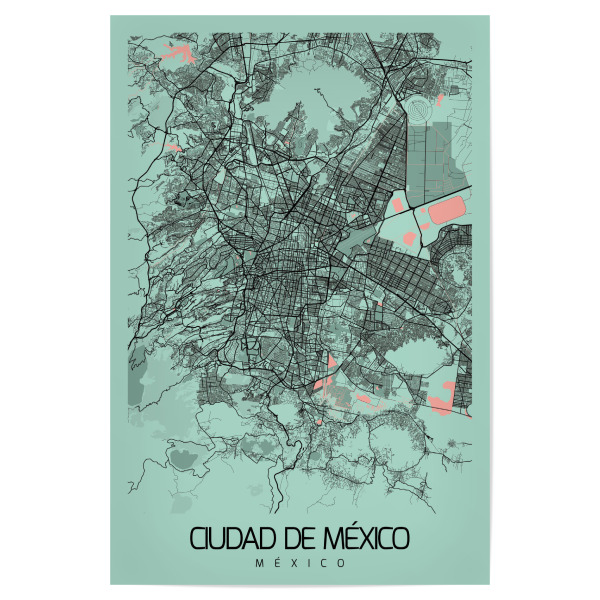 Poster 30x20 cm "Mexiko City Wandbild" artboxONE - Städte / Weitere,Kartografie