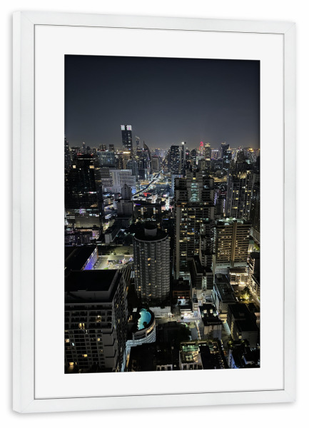 Poster mit Rahmen weiß "BKK-Nächte" artboxONE - Städte,Städte / New York,Reise,Architektur,Städte / Tokio