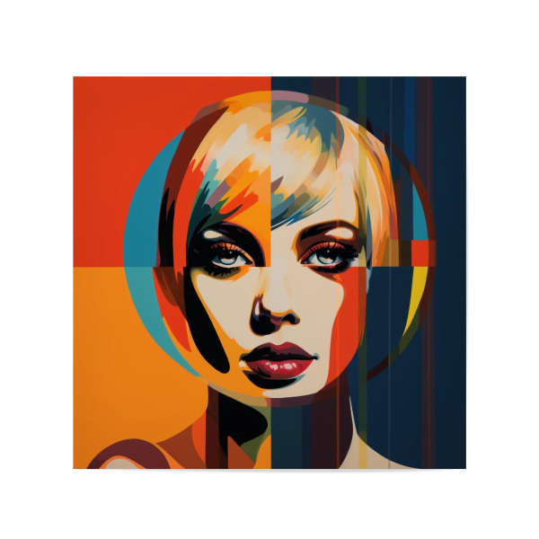 Poster 20x20 cm "REFLEXION DAME IM SPIEGEL" artboxONE - Abstrakt,Fashion,Für Mama - Popart,Kunst,Gesicht,Spiegel,Porträt,Frau