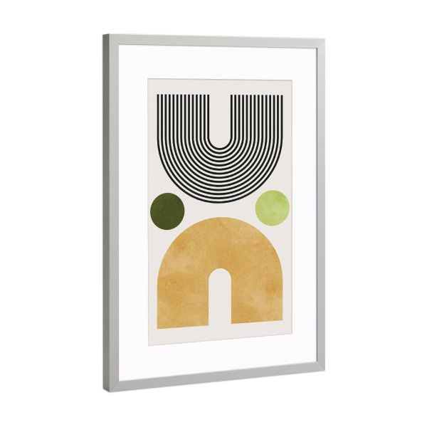 Poster mit Rahmen Silber "Circles and lines D" artboxONE - Abstrakt,Geometrie