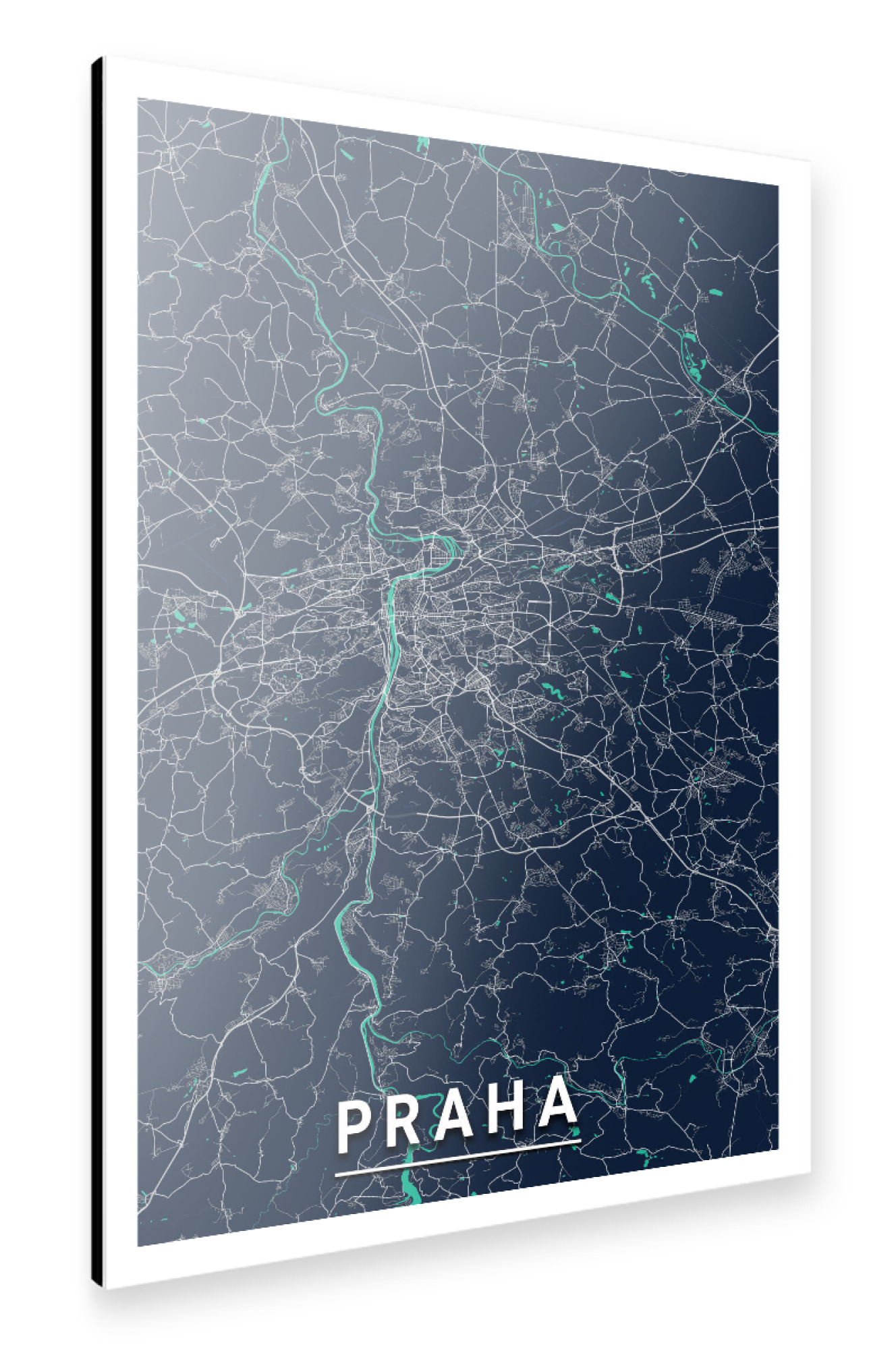 Alu-Dibond "Prag CityMap" 30x20 cm artboxONE