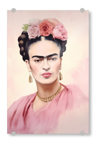 Acrylglasbild "Frida Pastell rosa" artboxONE - Floral,Abstrakt,Menschen