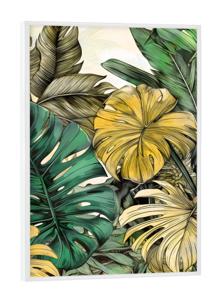 Poster mit weißem Rahmen "Blumenblätter Kunst J" artboxONE - Natur,Floral - Natur,Blumen,Blumen,Botanisch,Blätter,Blatt,Blumen