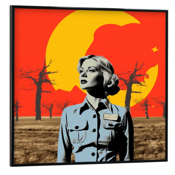 Poster mit schwarzem Rahmen 30x30 cm "DESSERT WOMAN" artboxONE - Abstrakt,Fashion,Für Mama - Popart,Woman,Yellow,Brown,Art