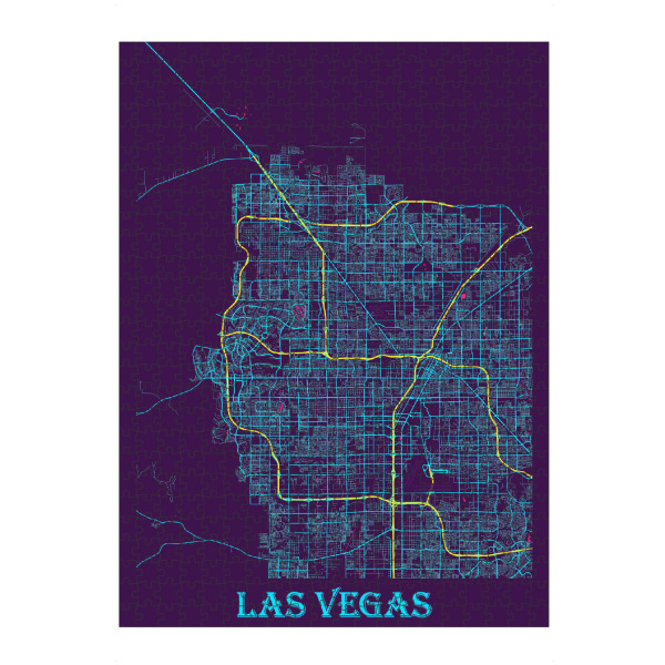 Puzzle Ravensburger "Las Vegas Wandbild" artboxONE - Städte / Las Vegas,Kartografie