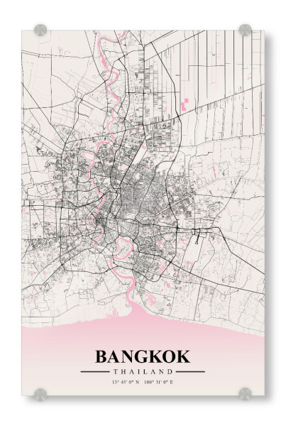 Acrylglasbild "Bangkok City" artboxONE - Städte / Weitere,Kartografie