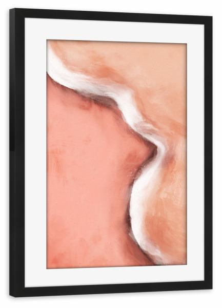 Poster mit Rahmen schwarz "Pastel Koralle Welle" artboxONE - Natur,Abstrakt,Für Mama