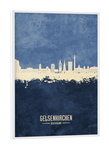 Poster mit weißem Rahmen "Gelsenkirchen Skyline Marine" artboxONE - Städte