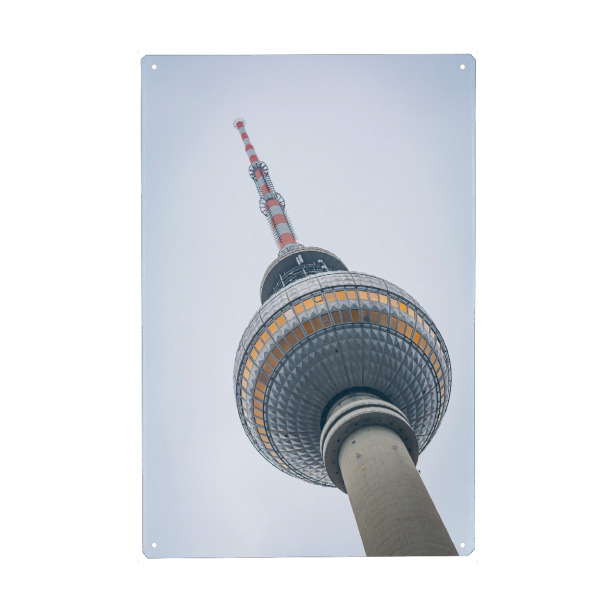 Metall Poster "Wahrzeichen Berliner Fernsehturm" artboxONE - Städte / Berlin,Architektur
