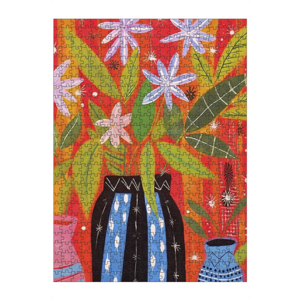 Puzzle Ravensburger "Kahlo Vase Blau" artboxONE - Natur,Abstrakt - Frida kahlo,Khalo vase blau,Blau,Schwarz,Abstrakt,Abstrakt - Bild frida kahlo
