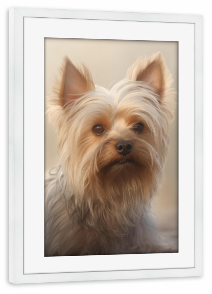 Poster mit Rahmen weiß "Porträtfoto eines Terriers" artboxONE - Tiere