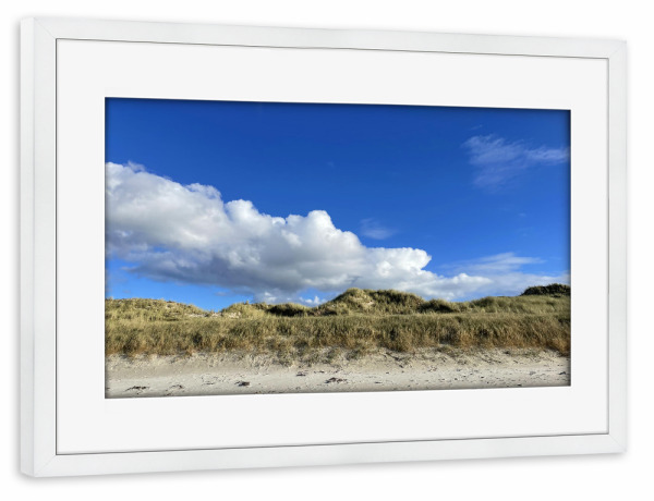 Poster mit Rahmen weiß "Strand und Dünen auf Sylt" artboxONE - Natur,Reise,Reise / Strand und Meer