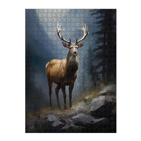 Puzzle Ravensburger "Hirsch in einem Bergtal" artboxONE - Natur,Tiere
