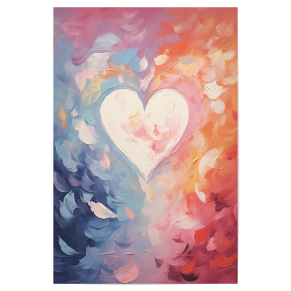 Poster 30x20 cm "Leinwand mit buntem Herzen" artboxONE - Liebe