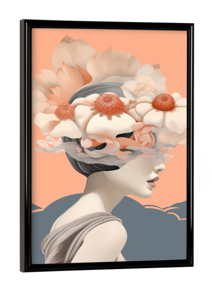 Poster mit schwarzem Rahmen "Elegant Woman" artboxONE - Floral,Menschen,Fashion