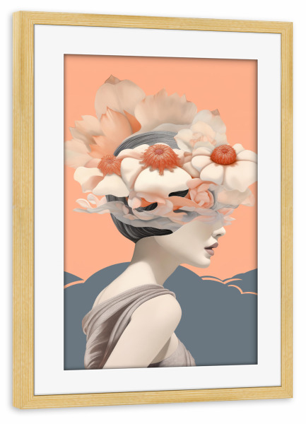 Poster mit Rahmen kiefer "Elegant Woman" artboxONE - Floral,Menschen,Fashion