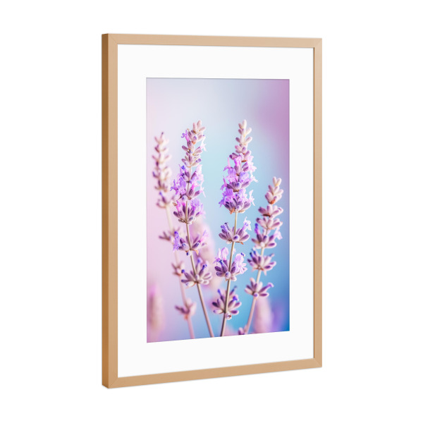Poster mit Rahmen Kupfer "Lavendel Liebe" artboxONE - Floral,Liebe,Ultraviolet