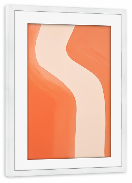 Poster mit Rahmen weiß "Peach love" artboxONE - Abstrakt,Geometrie