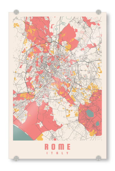 Acrylglasbild "Rome CityMap" artboxONE - Städte / Rom,Kartografie