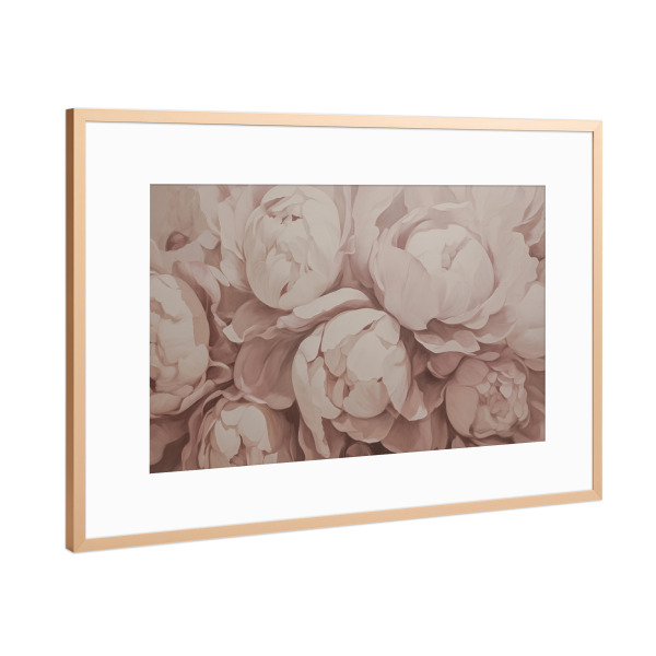 Poster mit Rahmen Kupfer "Romantische Pfingstrosen" artboxONE - Natur,Floral,Liebe