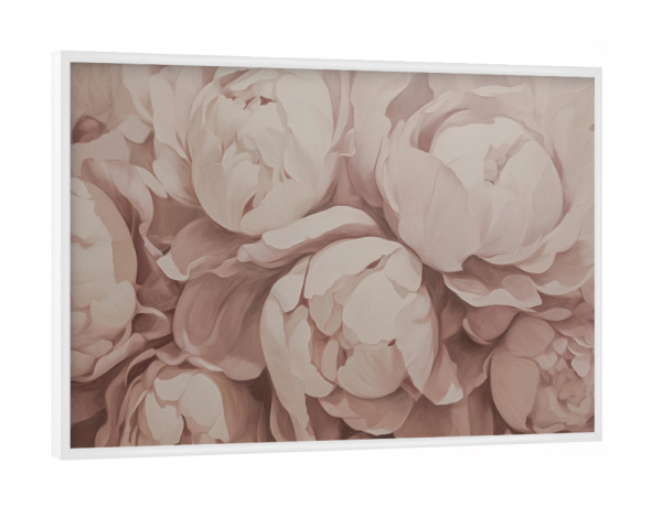 Poster mit weißem Rahmen "Romantische Pfingstrosen" artboxONE - Natur,Floral,Liebe