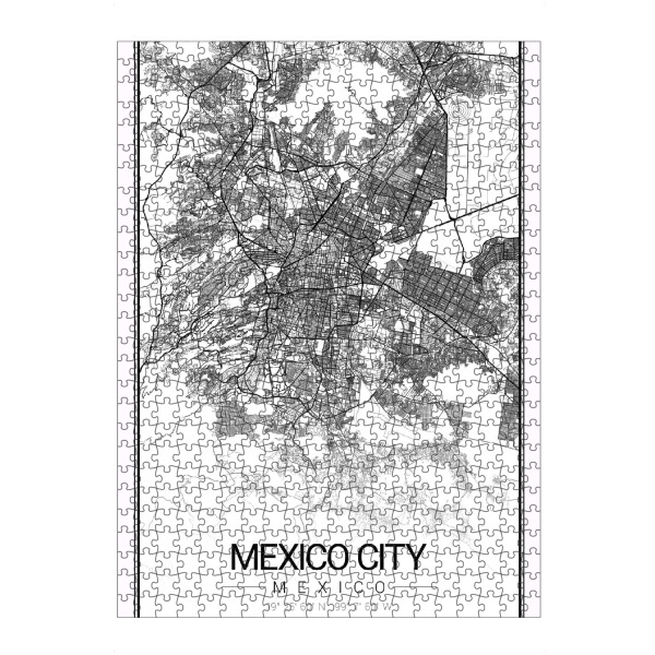artboxONE Puzzle "Mexiko City Karte" artboxONE - Schwarzweiß,Städte / Weitere,Kartografie
