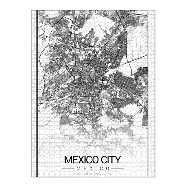 Puzzle Ravensburger "Mexiko City Karte" artboxONE - Schwarzweiß,Städte / Weitere,Kartografie