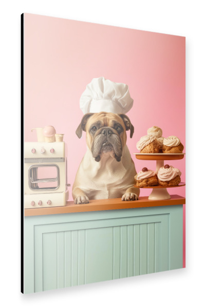 Alu-Dibond "Muffin-Bulldogge" 30x20 cm artboxONE