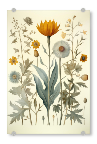 Acrylglasbild "Pflanzen Aquarell Kunstwerk" artboxONE - Floral