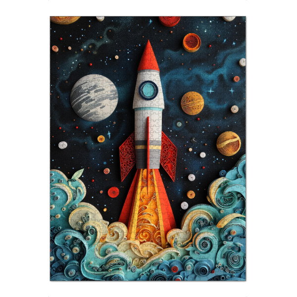 Puzzle Ravensburger "Quilling-Rakete aus Papier" artboxONE - Abstrakt,Galaxy