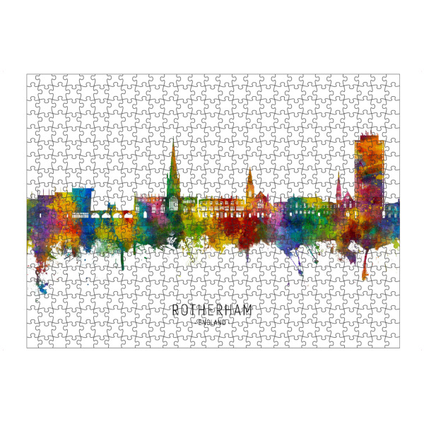artboxONE Puzzle "Rotherham England Skyline txt" artboxONE - Städte
