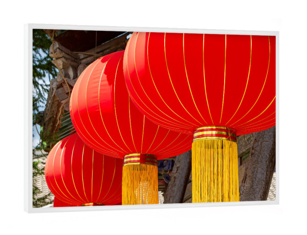 Poster mit weißem Rahmen "Der rote Lampion" artboxONE - Reise / Asien