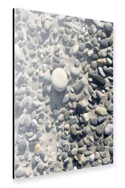 Alu-Dibond "Graue Kiesel am Meer" 30x20 cm artboxONE