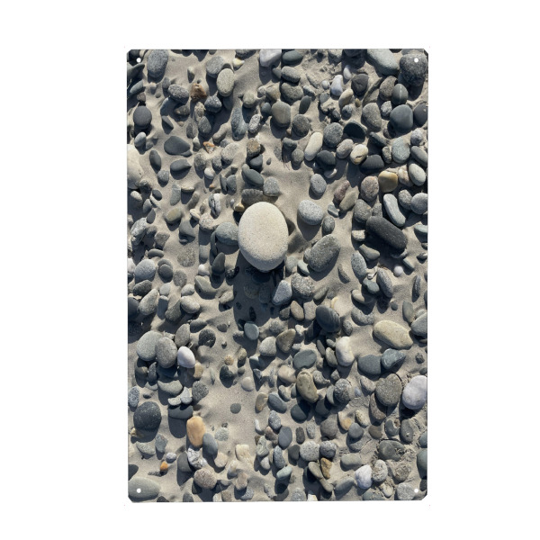 Metall Poster "Graue Kiesel am Meer" artboxONE - Natur,Reise,Reise / Strand und Meer
