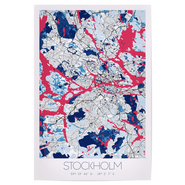 Poster "Map Stockholm City" artboxONE - Städte / Stockholm,Kartografie