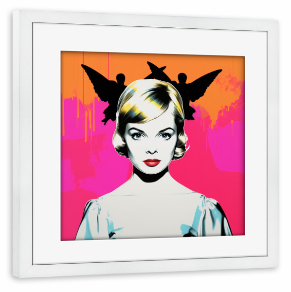 Poster mit Rahmen weiß "GÄNSEJUNGFRAU ROSA" artboxONE - Menschen,Fashion,Buchstaben / G,Für Mama