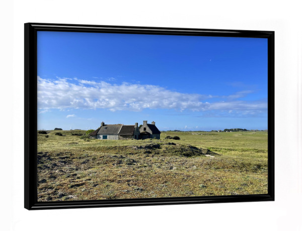 Poster mit schwarzem Rahmen "Fischerhaus in den Dünen" artboxONE - Natur,Architektur,Reise / Strand und Meer